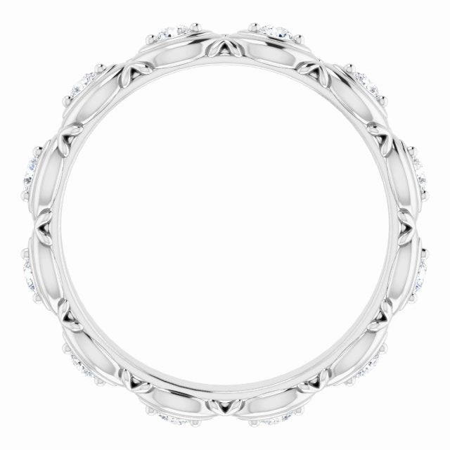 0.36 ct. Round Diamond Floral Design Eternity Band
