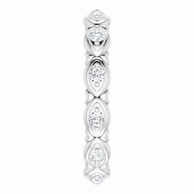 0.36 ct. Round Diamond Floral Design Eternity Band