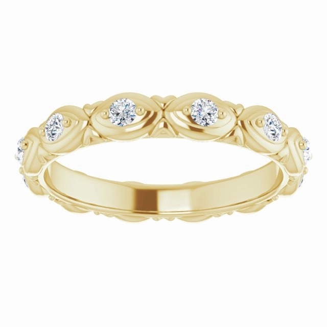 0.36 ct. Round Diamond Floral Design Eternity Band