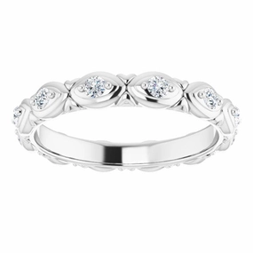 0.36 ct. Round Diamond Floral Design Eternity Band