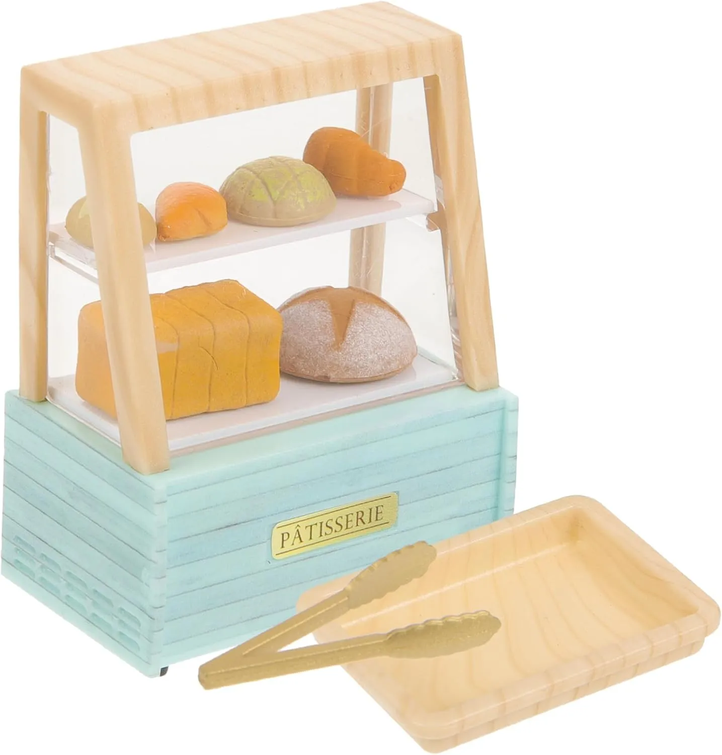 1 Set Miniature Bakery Bread Display Cabinet for Dollhouse Kitchen Decor Creative Doll House Furniture Cake Cabinet Model for House Scenes Adorable Photo Prop