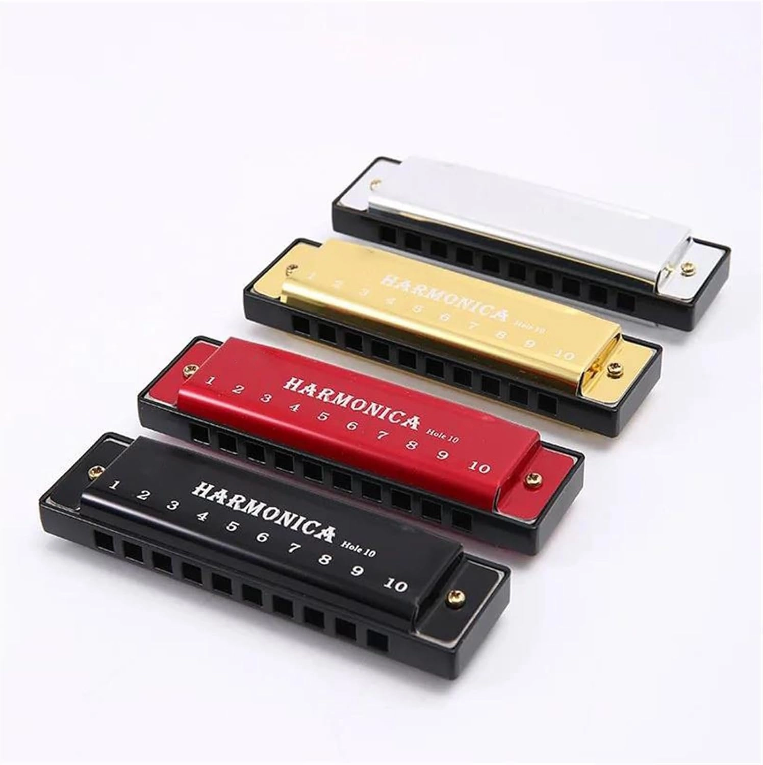 10 Hole C Tuned Diatonic Harmonica Suitable For Beginners And Adults(Gold)