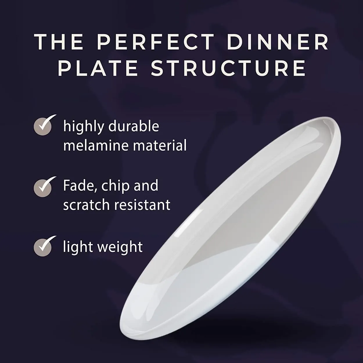 1/2 & 1/2 Melamine Side Plates Set of 4, Chip and Break-Resistant, Durable Salad Plates, Kid-Friendly Dessert Plates for Indoor and Outdoor, Dishwasher Safe, Silver/Gray