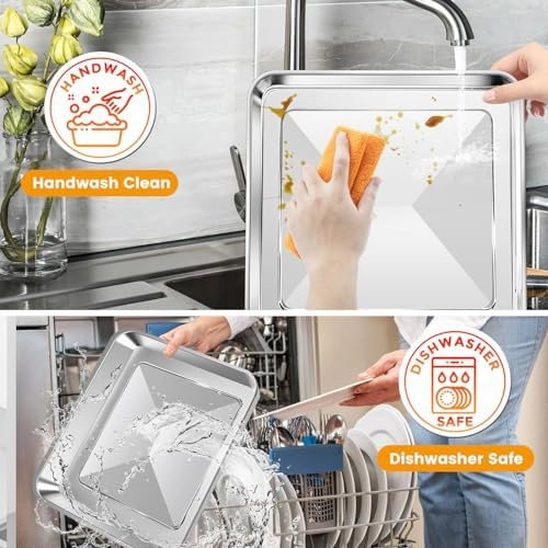12" × 12" Toaster Oven Baking Pan for Breville Smart Oven BOV800XL, Smart Oven Plus BOV810BSS, Smart Oven Pro BOV845BSS, Smart Oven Air BOV900BSS, Compatible with Ninja SP100 SP101 SP201 Air Fry Oven