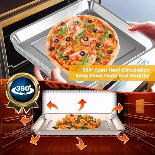 12" × 12" Toaster Oven Baking Pan for Breville Smart Oven BOV800XL, Smart Oven Plus BOV810BSS, Smart Oven Pro BOV845BSS, Smart Oven Air BOV900BSS, Compatible with Ninja SP100 SP101 SP201 Air Fry Oven