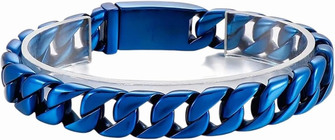 12Mm Big Wide Heavy Chain Link Bracelet For Men His Punk Black 316L Stainless Steel Bracelet Motorcycle Rider Jewelry