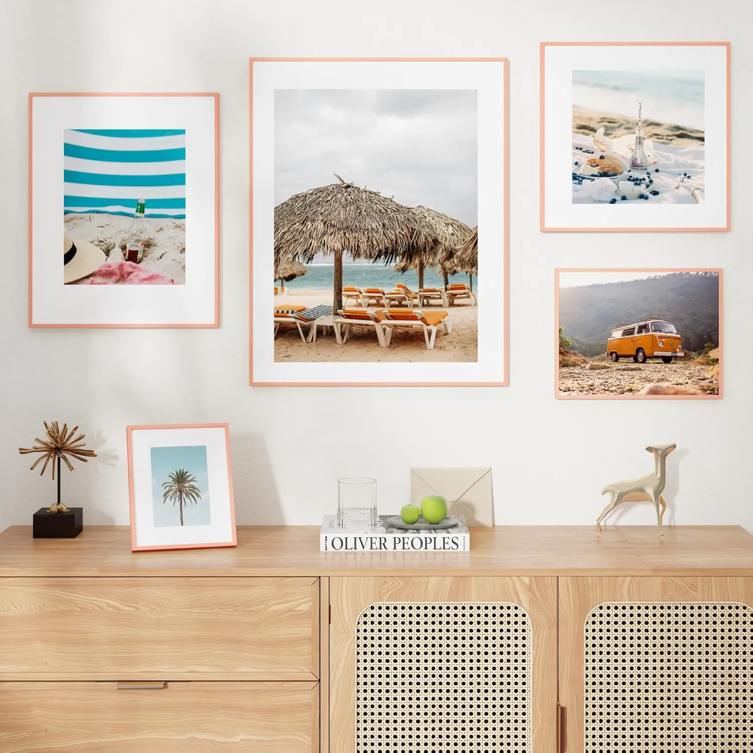12x12 Frame | Metal Square Picture Frame With Tempered Glass | 12x12 Frame With Mat For 10x10 | Minimalist Modern Poster Frame | Hanging Hardware Included | Rose Gold, 3Pcs