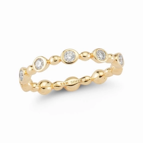14K YELLOW GOLD BEZEL STACKABLE RING WITH 0.38 CT TW DIAMONDS G-H/SI1-I1