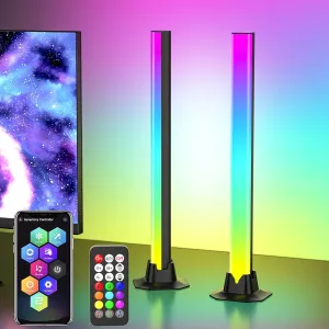 16.5" Smart Light Bar, 16 Million Colors Changing, 213 Preset & 8 Scene Modes, Music Sync, Sound Active with Bluetooth, Remote, RGB & IC Ambient Backlight for Gaming, TV, Desk, Table