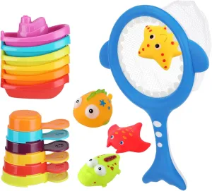17Pcs Small Water Table Toys for Toddlers 1-3 - Super Easy to Clean, Baby Bath Toys Water Table Accessories with Floating Boats Spoons, for Kids Swimming Pool Tactile Training Educational Gifts