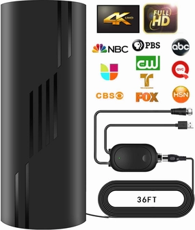 1800  Miles Range TV Antenna, 2025 Upgraded Digital Antenna for Smart TV and Old TVs, HDTV Antenna Indoor Outdoor for Local Channels with Amplifier Signal Booster-38ft Coax Cable-Support 8K 4K 1080p