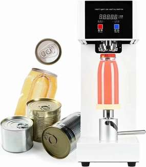 180W Automatic Can Sealing Machine, Electric Cup Sealer Machine with Counter & LCD Display, 2.2” Dia. & 3.9”-7.8” Height Tin Can Seaming Closing Capping Machine