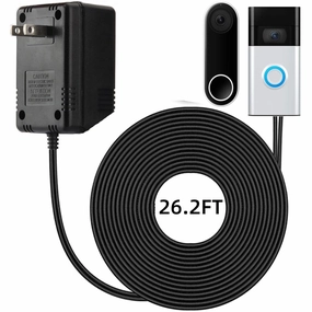 18V Doorbell Transformer - Video Doorbell Power Adapter, for Ring Video Doorbell Pro and Ring Video Doorbell 2, Compatible with Zmodo Smart Doorbell and Nest Hello Doorbell(26Ft Power Cord)