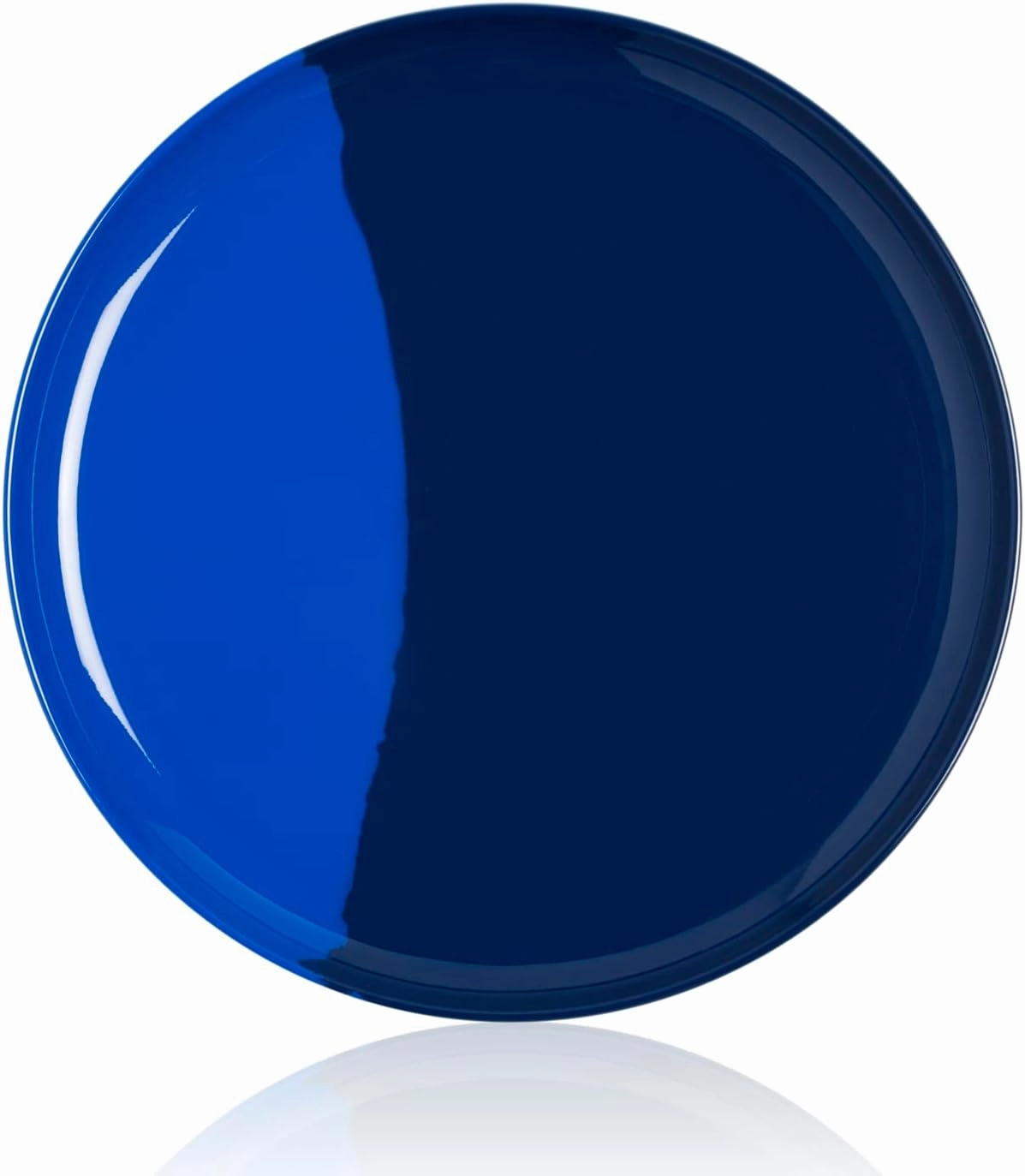 1/2 & 1/2 Melamine Side Plates Set of 4, Chip and Break-Resistant, Durable Salad Plates, Kid-Friendly Dessert Plates for Indoor and Outdoor, Dishwasher Safe, Cobalt/Navy