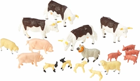 1:32 Mixed Animal Value Pack Farm Playset, Collectable Farmyard Animal Toys for Children, Toy Farm Animals Compatible with 1:32 Scale Farm Toys, Suitable for Collectors & Children from 3  
