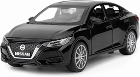 1:32 Scale Car Model Compatible for Collectible Nissan Diecast Toy Vehicle, Zinc Alloy Pull Back Toy Car with Sound and Light for Adult Boys Girls 3 4 5 6 7 8 (Black)