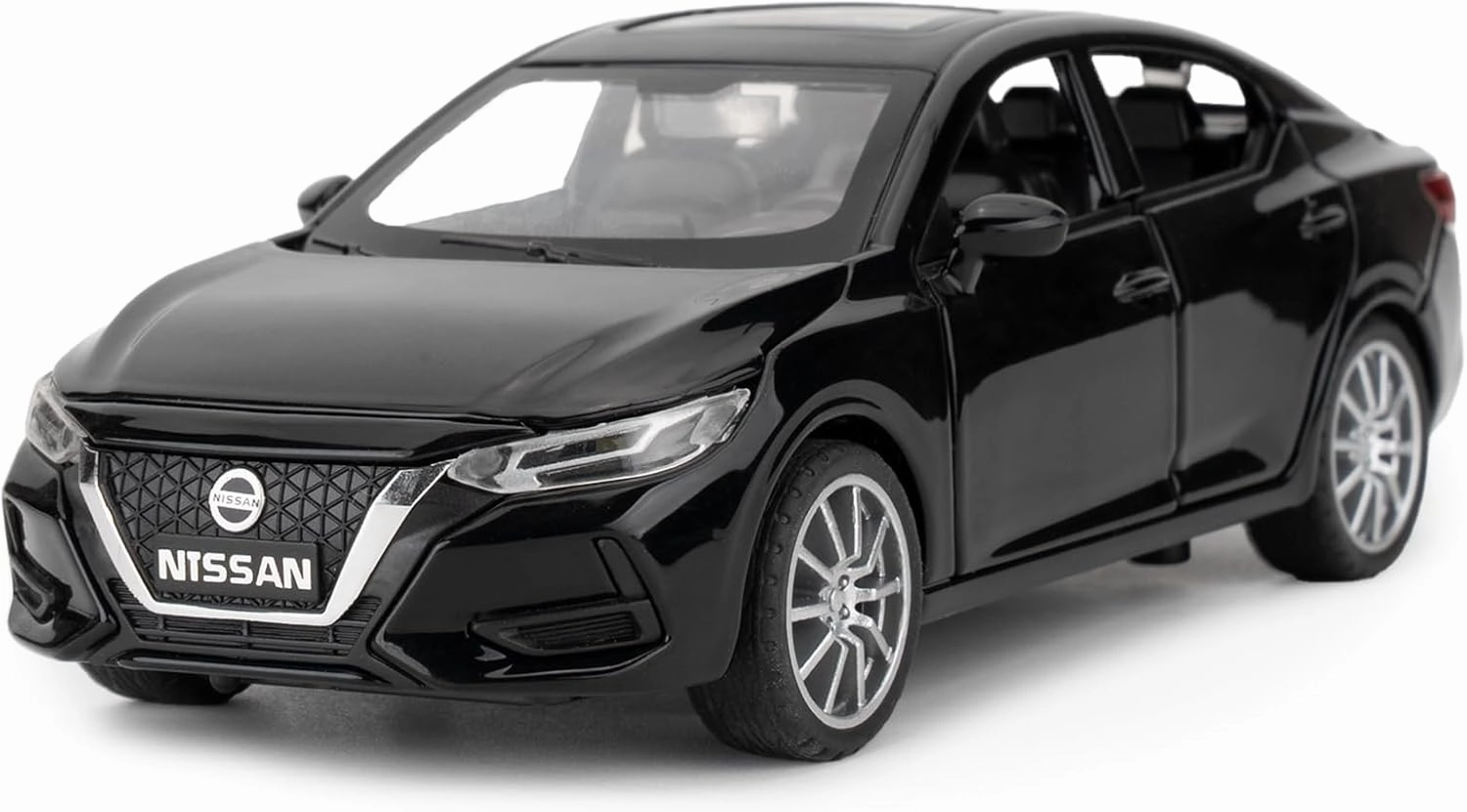 1:32 Scale Car Model Compatible for Collectible Nissan Diecast Toy Vehicle, Zinc Alloy Pull Back Toy Car with Sound and Light for Adult Boys Girls 3 4 5 6 7 8 (Black)