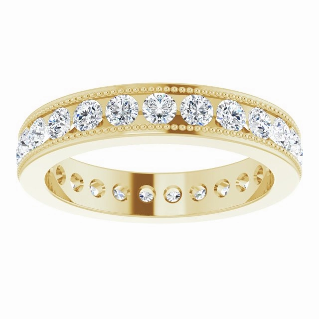 1.50 ct. Round Diamond Eternity Band Milgrain Accent Ring