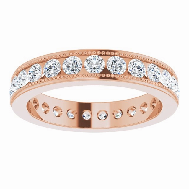 1.50 ct. Round Diamond Eternity Band Milgrain Accent Ring