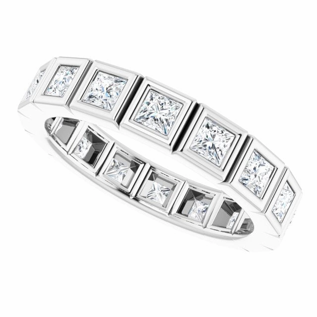 1.60 ct. Princess Cut Diamond Bezel Set Eternity Band