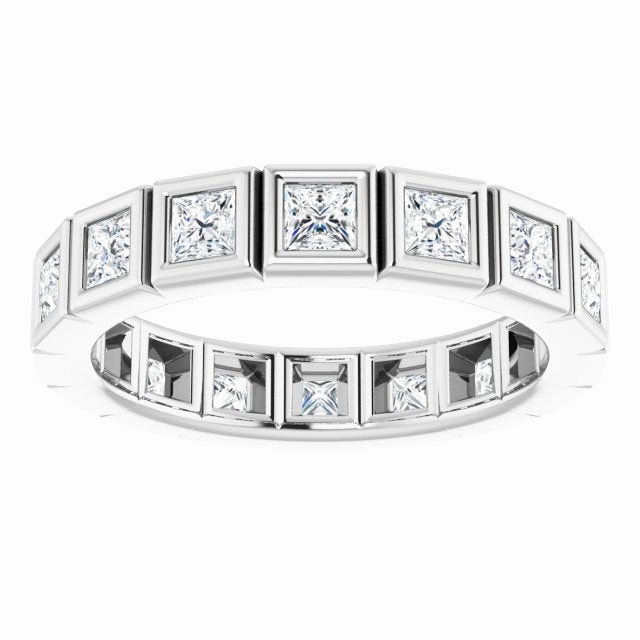 1.60 ct. Princess Cut Diamond Bezel Set Eternity Band