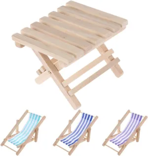 1set Miniature Beach Chair Lounge Chair Model for Dollhouse Decoration Lake Compact Lightweight Furniture for Miniature Scenes