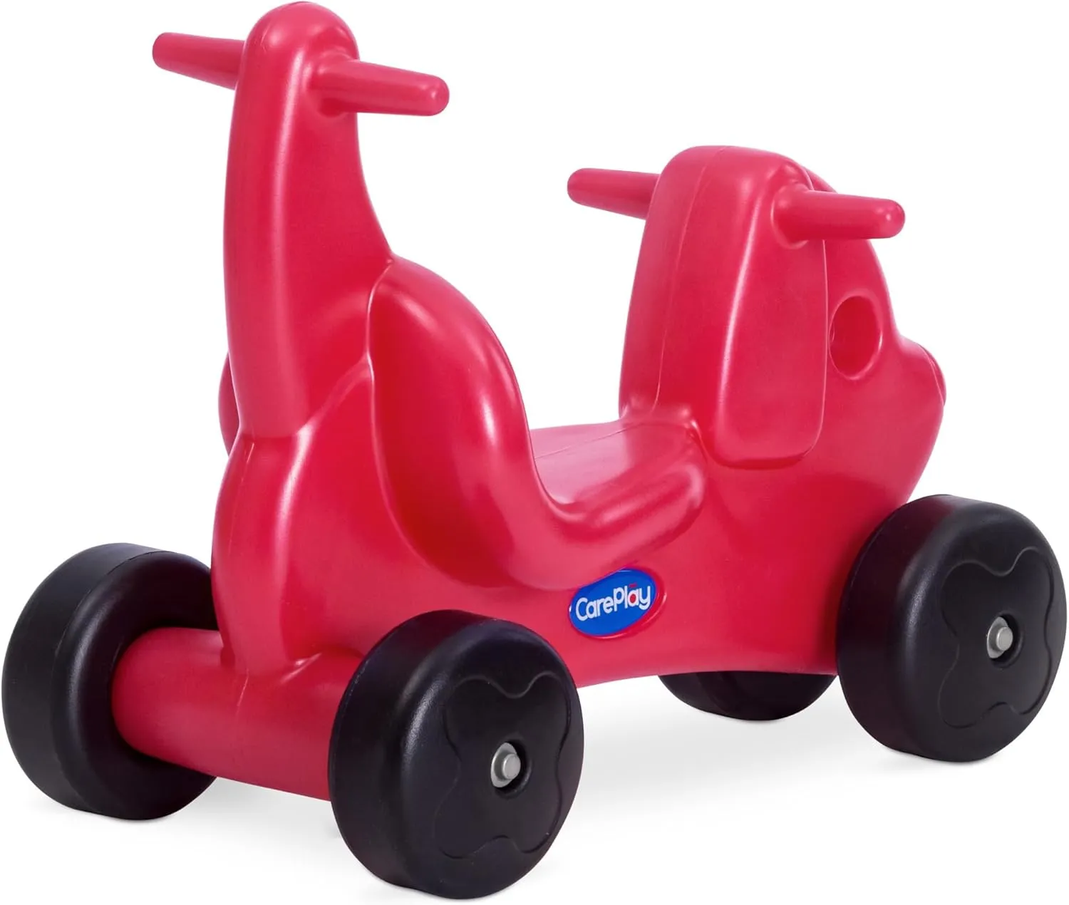2-in-1 Puppy Push & Ride-on Toy, Indoor & Outdoor Use, Low Profile Seat, Recommended for Children up to 50lbs, Durable Construction, Made in The USA (Red)