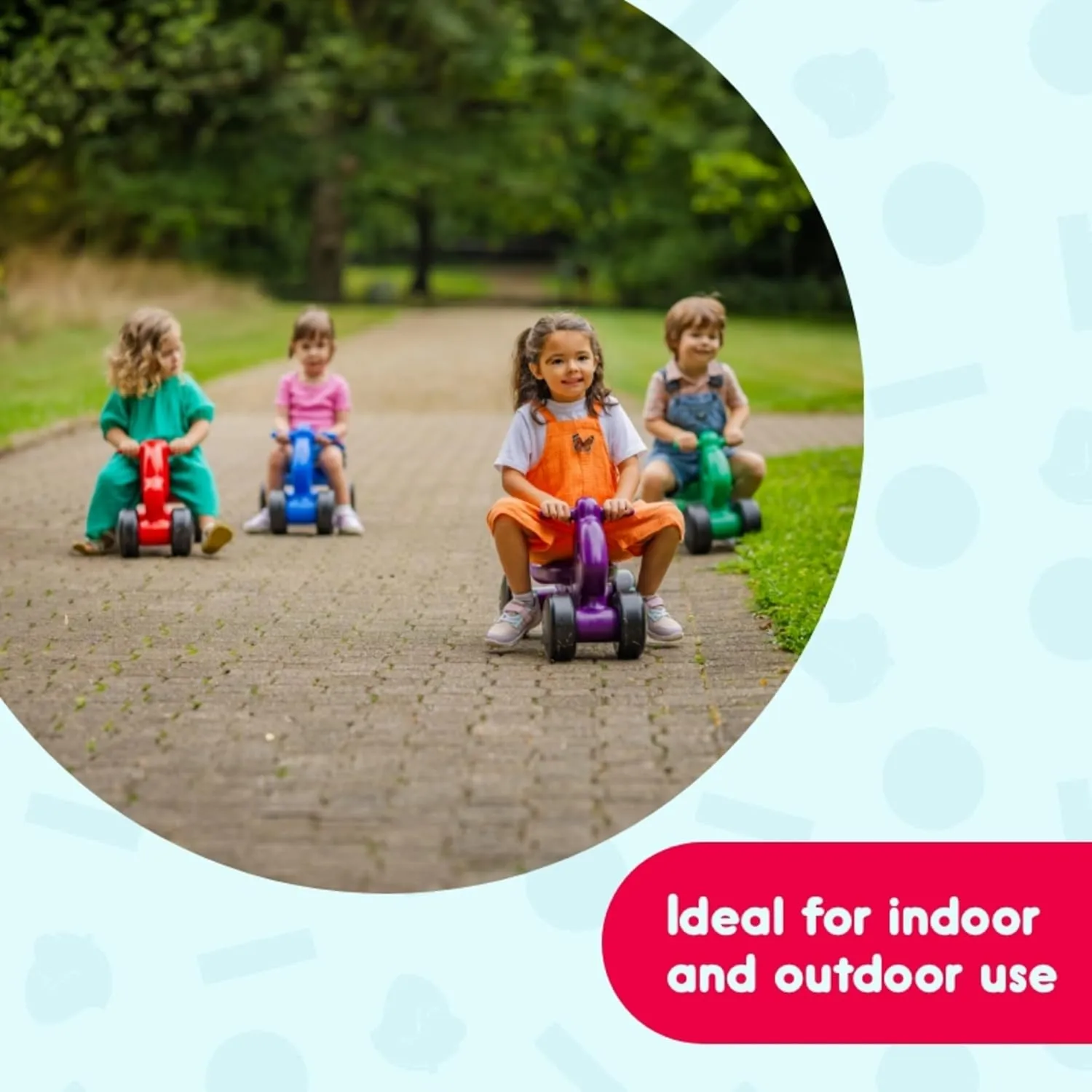 2-in-1 Puppy Push & Ride-on Toy, Indoor & Outdoor Use, Low Profile Seat, Recommended for Children up to 50lbs, Durable Construction, Made in The USA (Red)