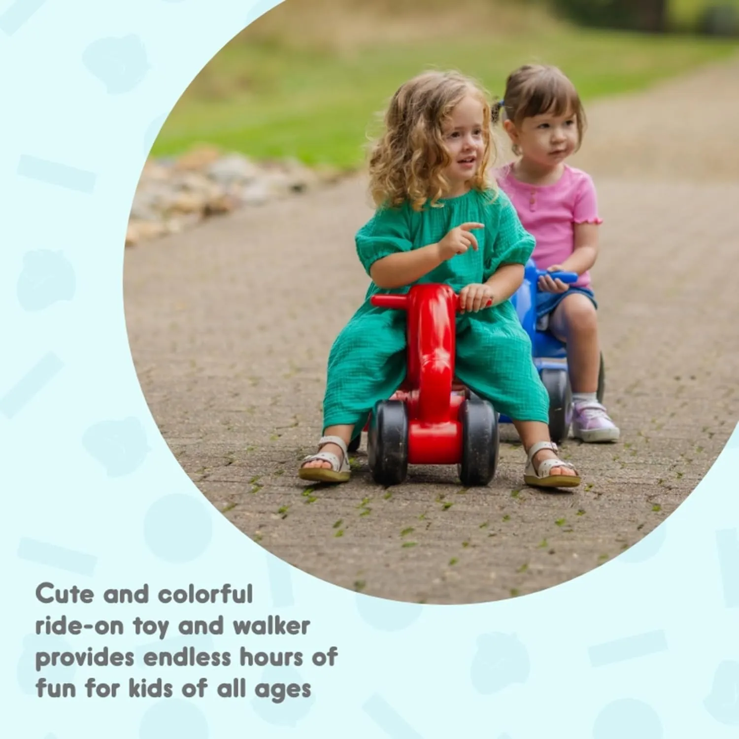 2-in-1 Puppy Push & Ride-on Toy, Indoor & Outdoor Use, Low Profile Seat, Recommended for Children up to 50lbs, Durable Construction, Made in The USA (Red)