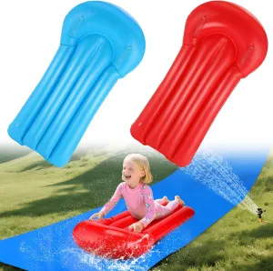 2 Pcs Inflatable Body Boards for Water Slides - Kids Durable Surfing Board for Slip and Slide, Summer Beach Water Fun Floating Toy for Swimming Pool Party