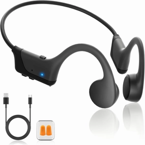 2025 New Bone Conduction Headphones，Bluetooth 5.4 Wireless Open Ear Headphones with Microphone，IP55 Waterproof Sports Bluetooth Headset，12Hr Playback，Ideal for Running，Cycling，Walking，with Earplugs