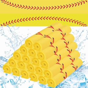 20 Pack Softball Cooling Towels, 40"x12" Breathable Golf Ice Towel Microfiber Workout Rags for Gym Softball Team Gifts(Yellow)