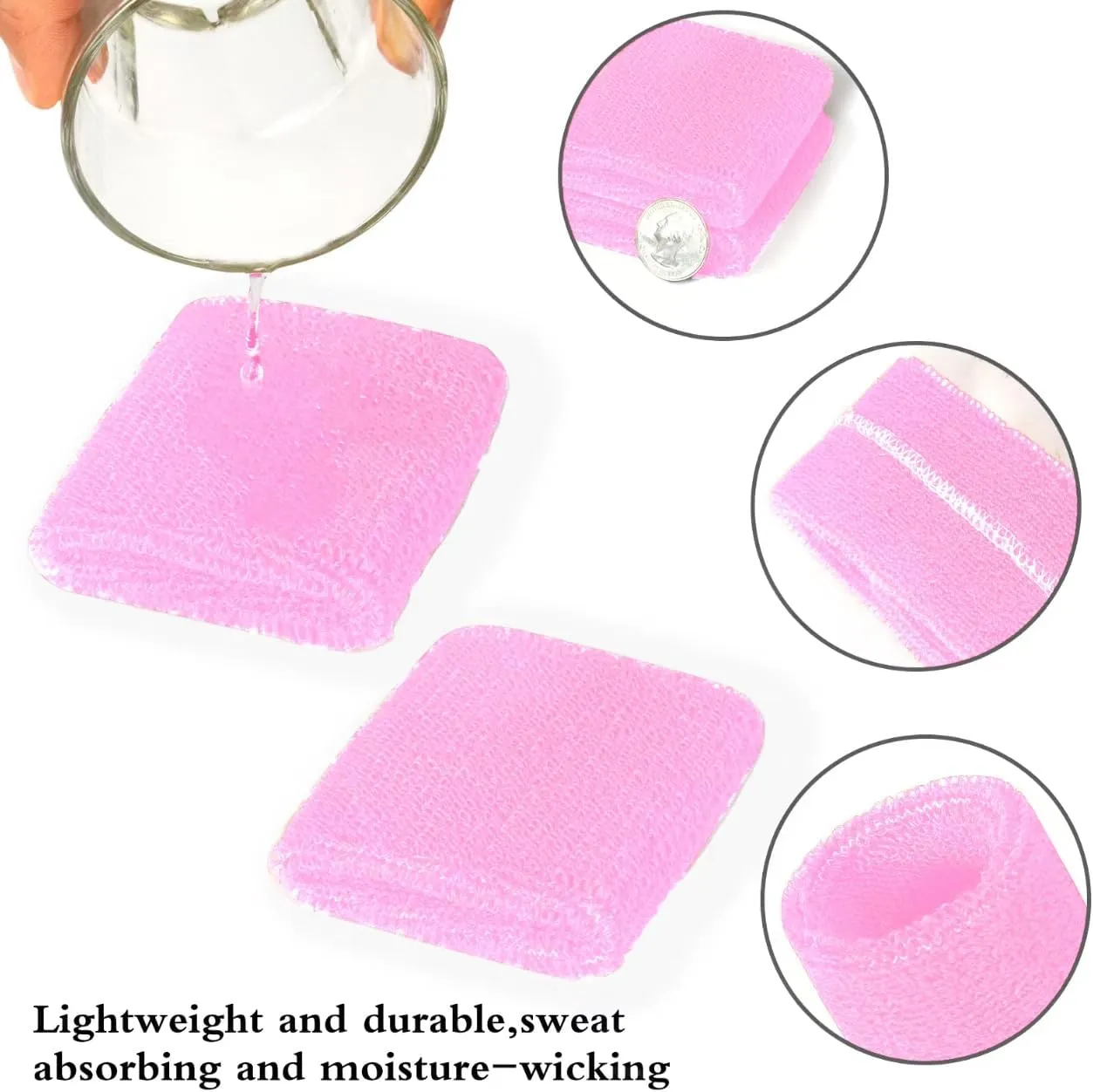 24 Pcs Neon Sweatbands Set Include 8 Pcs Sports Headband and 16 Pcs Cotton Wristbands 80s Neon Sweat Bands Bulk for Gym, Tennis, Basketball, Running, Exercise
