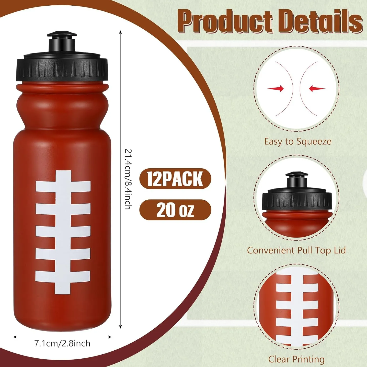 24 Pcs Sport Party Favors Include 12 Pcs 20 oz Plastic Soccer Football Basketball Water Bottles Bulk 12 Pcs 40"x12" Softball Baseball Cooling Towels for Soccer Sport Team Gift