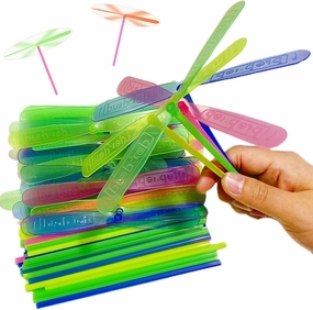 240 Pieces Hand Helicopter Spinner Hand Rub Plastic Propeller Outdoor Flying Plastic Dragonfly Toy Color Toy