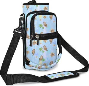 25/32/40/64oz Water Bottle Bag Holder Carrier-Insulated Crossbody Sling Case Sleeve with Strap & Pockets for Men Women Gym Cycling Travel Walking Hiking Camping