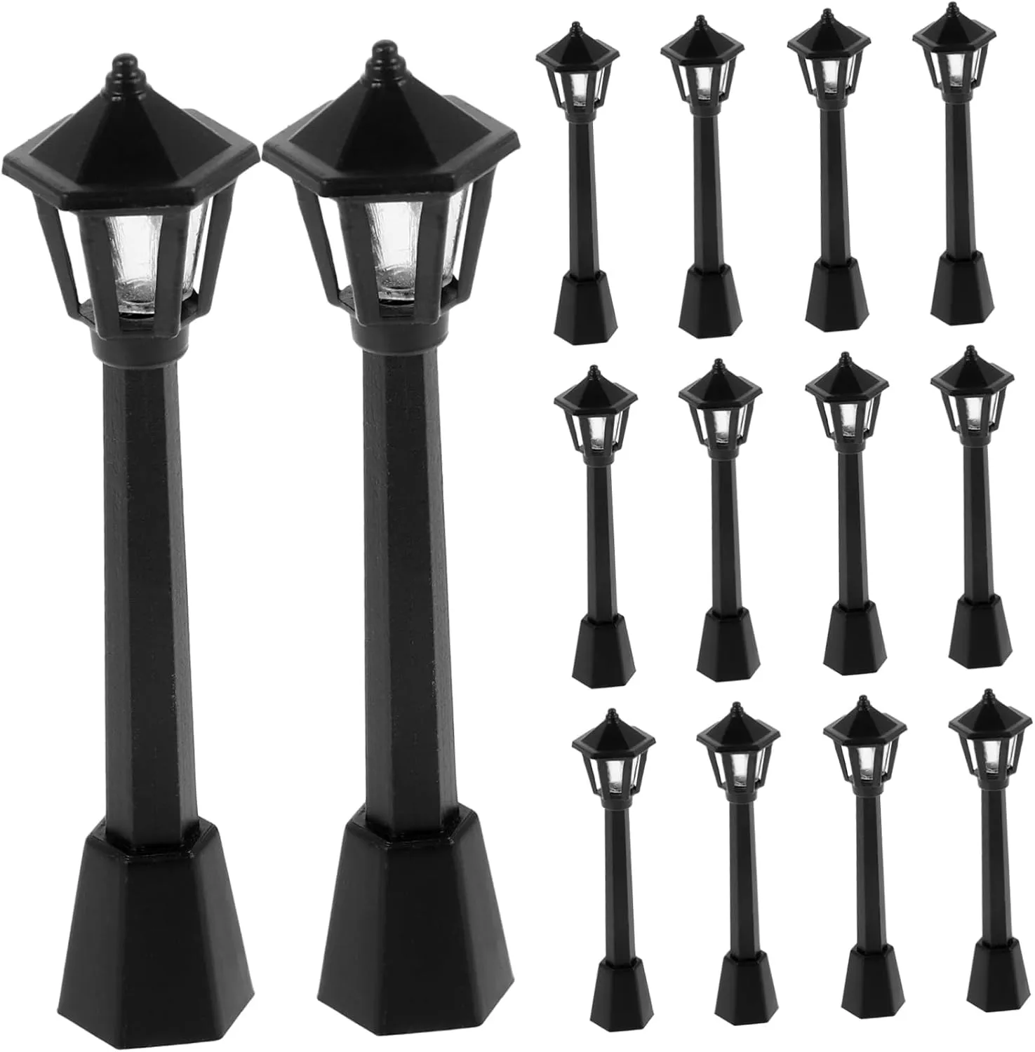 25Pcs Miniature Street Lamps Decorative Micro Light Models for Dollhouse Garden Safe Materials Realistic Details for Mini Crafts