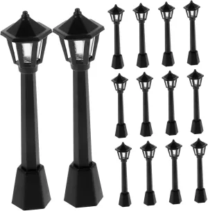 25Pcs Miniature Street Lamps Decorative Micro Light Models for Dollhouse Garden Safe Materials Realistic Details for Mini Crafts