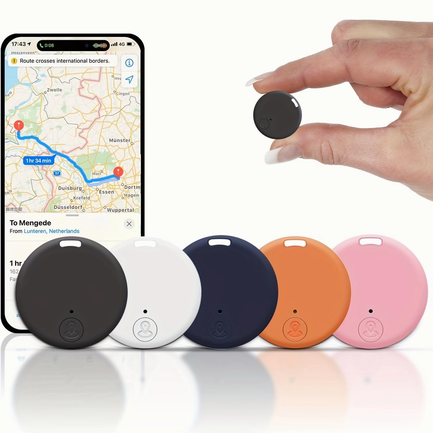 2/6Pcs Smart Car Tracker - Mini GPS Tracker, Wireless Key Finder, Pet Anti-lost Alarm, App Control for Phone, Wallet, Keychain, Luggage