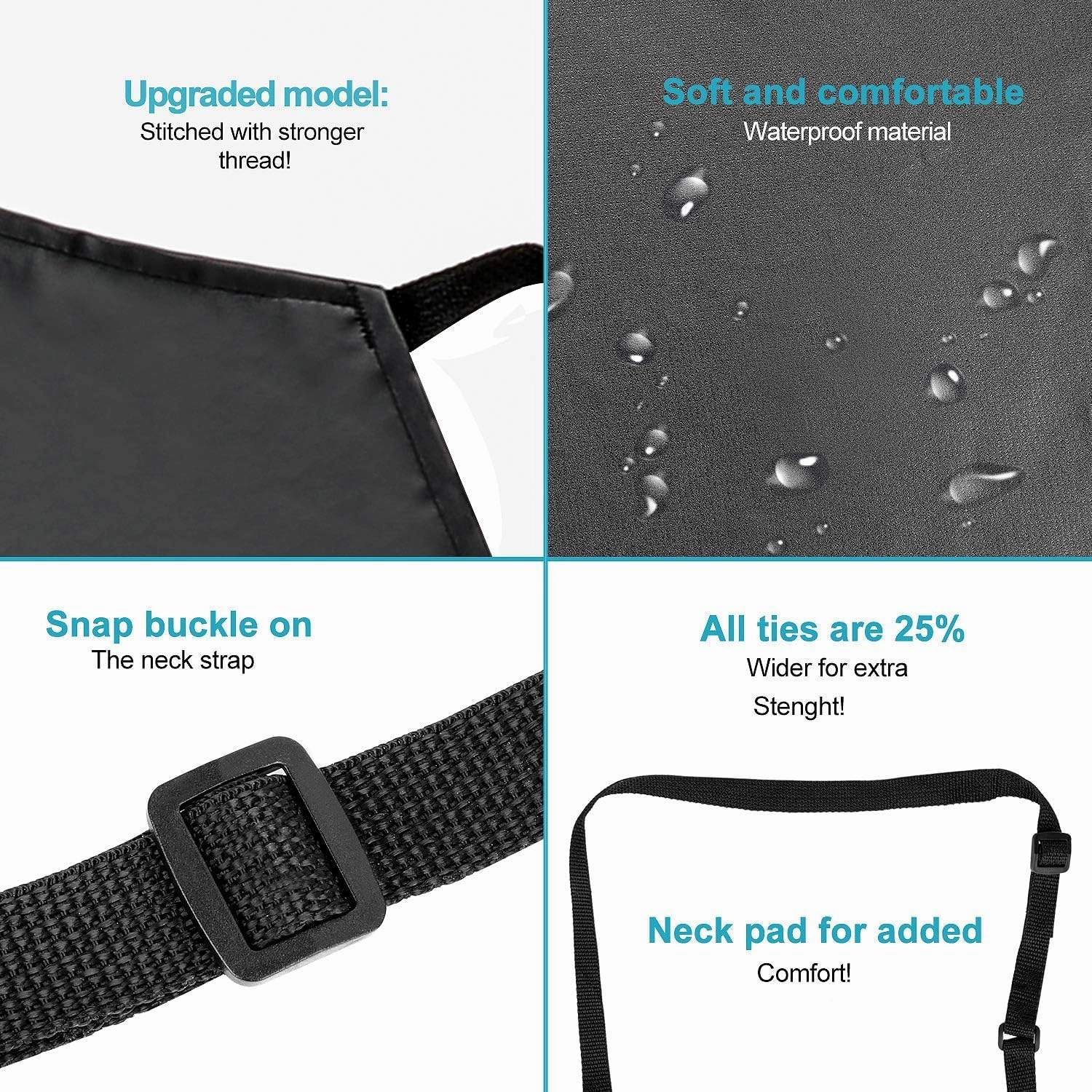 2 Pack Waterproof Rubber Vinyl Apron 40 Inch Chef Aprons for Men Heavy Duty Chemical Work Apron Extra Long Grilling Aprons with Adjustable Bib Apron for Dishwashing Lab Butcher Cooking Kitchen Black