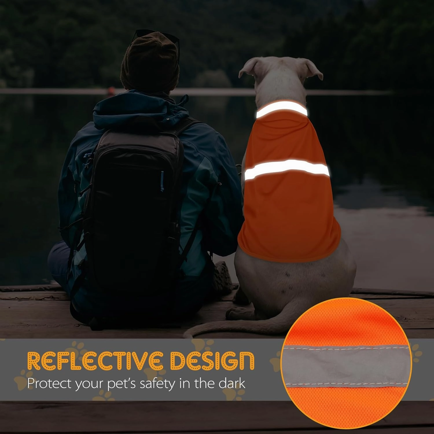 2 Pieces Dog Reflective Vest, Orange Dog Hunting Vest for Outdoor, Adjustable Pet Jacket, Soft Pet Safety Clothe for Small Medium Large