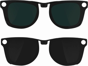 2Pcs Polarized Clip for Ray-Ban Meta Wayfarer RW4008 Smart Glasses (Size L 53-22), Discoloration Clips Compatible with Ray-Ban Meta Wayfarer Protect Your Eyes, Cool and Fashion (Black   Green)
