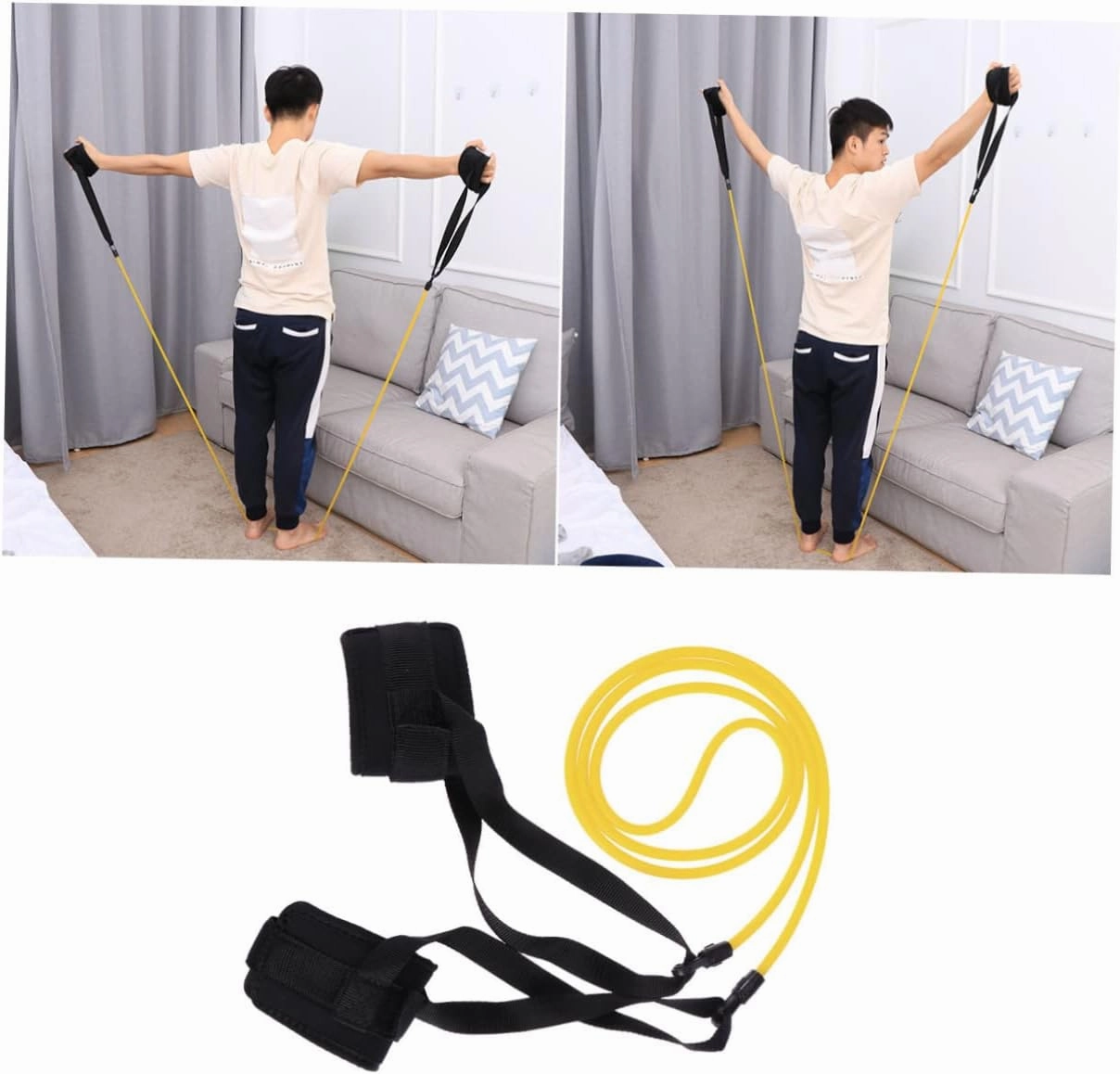 2pcs Set Meter Latex * Static Trainning Buckle Aquatic Stationary Stackable Handles Elastic Binding Exercise Door Resistance Includ Bungee Exerciser Strap Adults Powerful Lap  