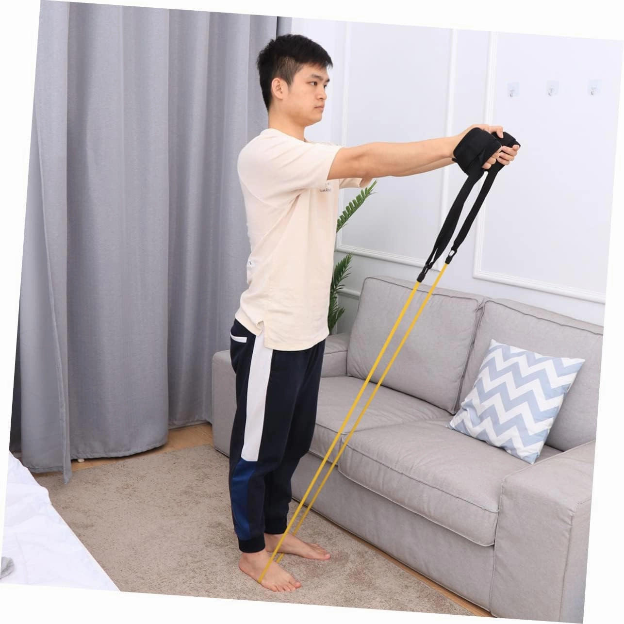 2pcs Set Meter Latex * Static Trainning Buckle Aquatic Stationary Stackable Handles Elastic Binding Exercise Door Resistance Includ Bungee Exerciser Strap Adults Powerful Lap  