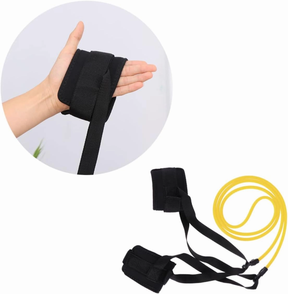 2pcs Set Meter Latex * Static Trainning Buckle Aquatic Stationary Stackable Handles Elastic Binding Exercise Door Resistance Includ Bungee Exerciser Strap Adults Powerful Lap  