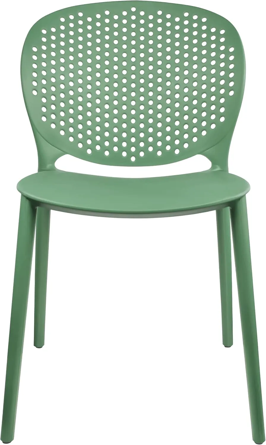 2xhome Set of 4 Patio Dining Chairs | Modern Stackable Outdoor Pool Side Chair | Weather Resistant Plastic for Yard, Porch, Balcony, Kitchen, Green