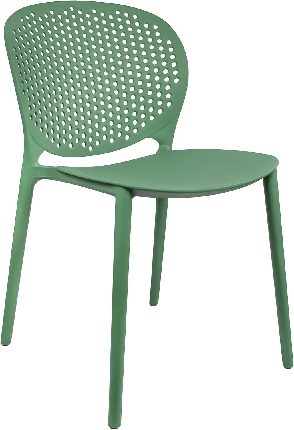 2xhome Set of 4 Patio Dining Chairs | Modern Stackable Outdoor Pool Side Chair | Weather Resistant Plastic for Yard, Porch, Balcony, Kitchen, Green