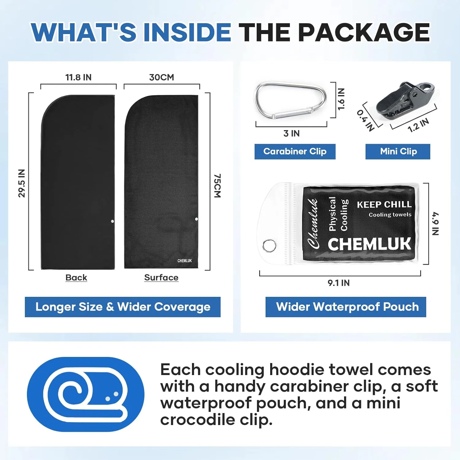 3 Packs Cooling Towels for Neck and Face, Cooling Hoodie Towel UPF 50 Sun Protection, Physical Instant Cool for Hot Weather, Cold Towels for Yoga, Sport, Gym, Fitness, Golf, Camping, Travel