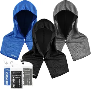 3 Packs Cooling Towels for Neck and Face, Cooling Hoodie Towel UPF 50 Sun Protection, Physical Instant Cool for Hot Weather, Cold Towels for Yoga, Sport, Gym, Fitness, Golf, Camping, Travel