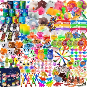 300 PCS Party Favor for Kids Goodie Bags Stuffers, Prize Box Toys for Kids Classroom Bulk, Small Fidget Toys Pinata Easter Fillers, Treasure Chest for Students Rewards, Carnival Prizes, Birthday Gifts